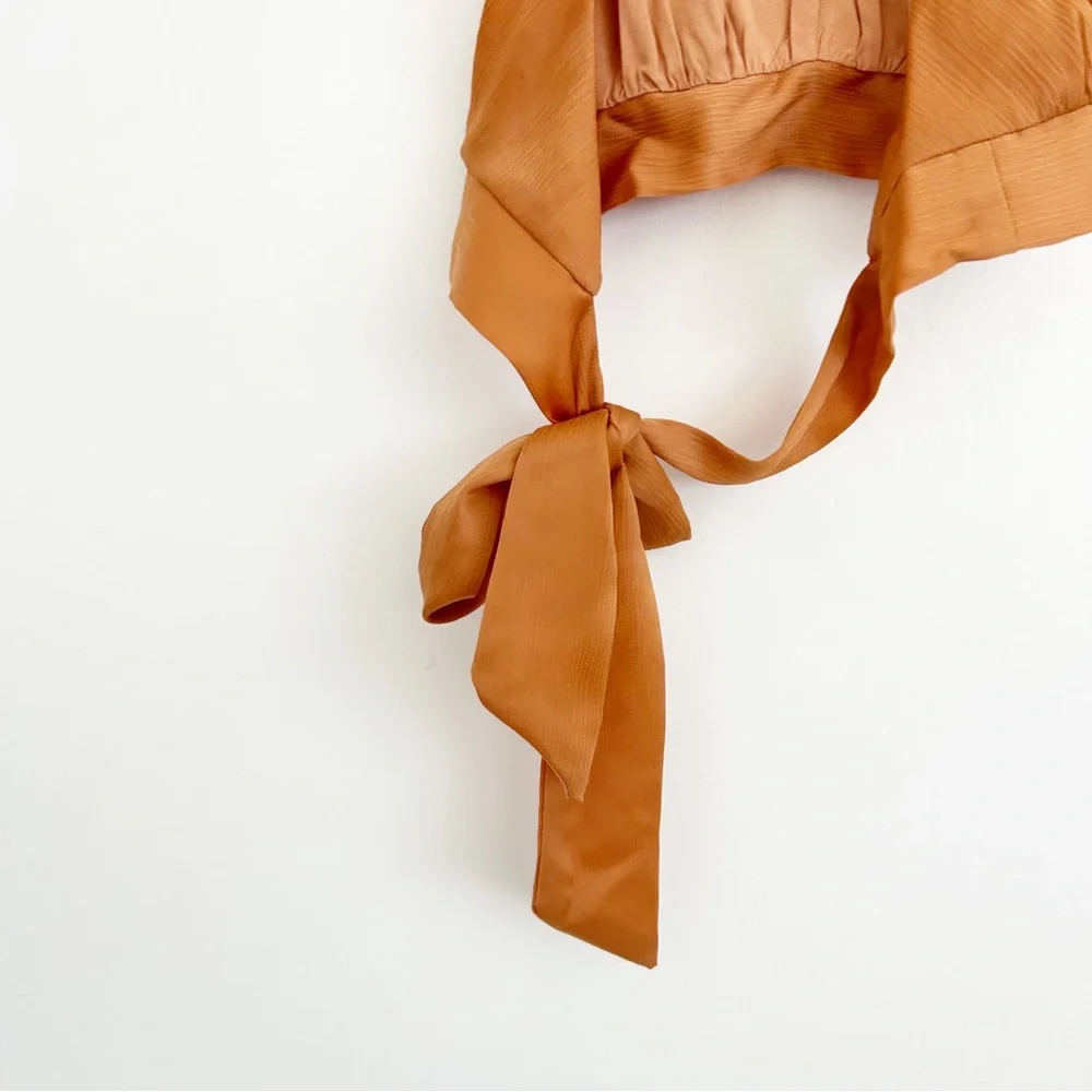 NEW Princess Polly Paityn High Neck Halter Open Back Crop Top Size US 2 - Picture 7 of 8